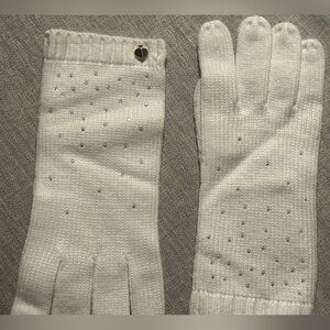 NWT Kate Spade White Gloves Crystal Accents & Gloves Bracelet Sleeve Long